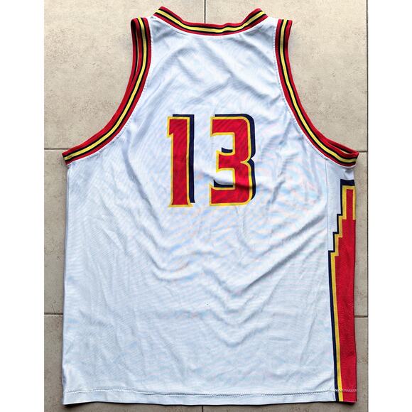 Felipe LOPEZ St John's Red Storm 90s STARTER jersey L white NCAA basketball vtg - Picture 2 of 11